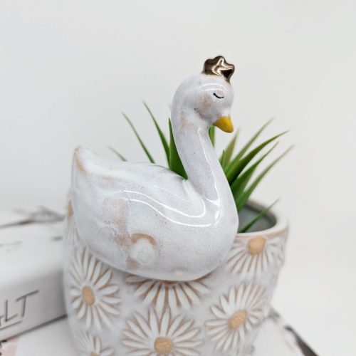 White Swan Pot Hanger Sitter