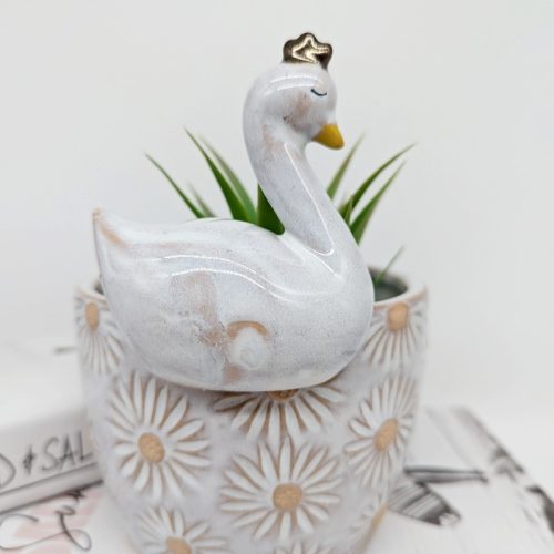 White Swan Pot Hanger Sitter