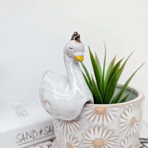 White Swan Pot Hanger Sitter