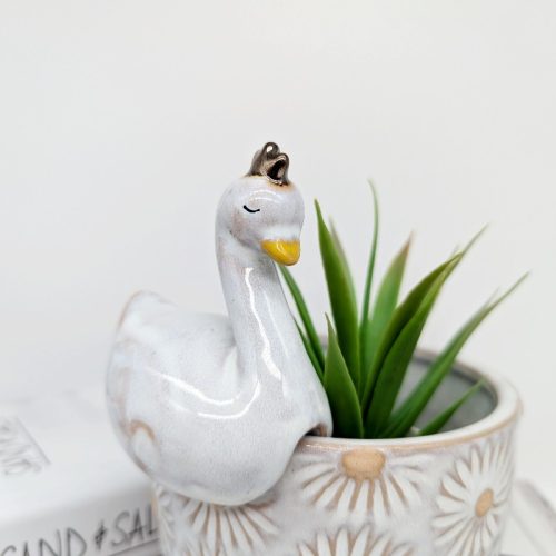 White Swan Pot Hanger Sitter