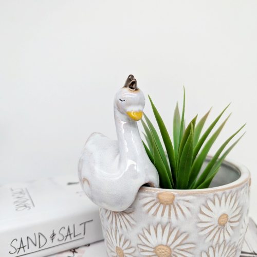 White Swan Pot Hanger Sitter