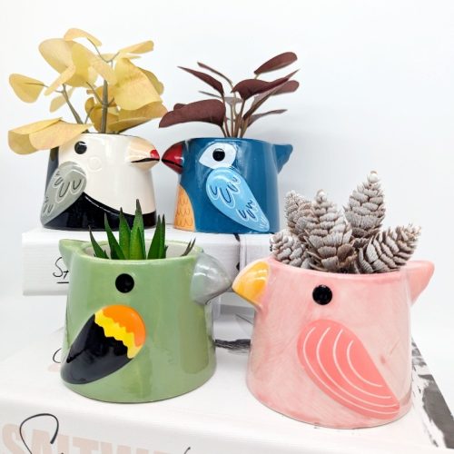 Exhibit your love for greenery in your home or garden with this contemporary style Black Bird Ceramic Planter Pot. Product Features: Features a ceramic planter in shape of a bird Planter has a smooth texture Display some flowers, succulents, herbs, plants or cacti in this pot Product Specification: Material: Ceramic Size: Length - 10.2 centimetres, Width - 8.5 centimetres, Height - 6.8 centimetres Colors: Black (As Pictured) Features: Drainage hole and stopper Please note that this listing is for a single planter. Accessories and Plants shown are only for display purpose.