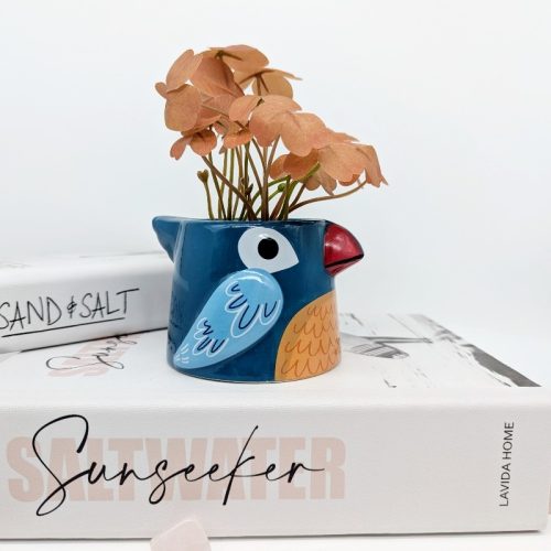 Blue Bird Ceramic Planter Pot