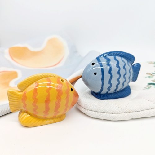 Ceramic Fish Salt Pepper Shaker Set