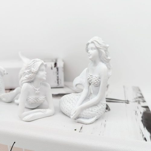 Coastal White Sea Mermaid Figurine