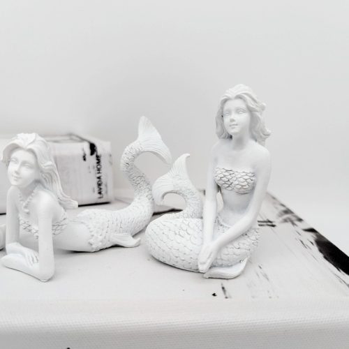 Coastal White Sea Mermaid Figurine