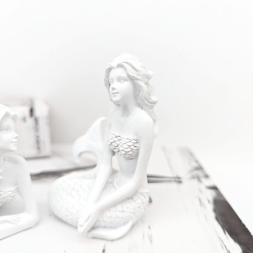 Coastal White Sea Mermaid Figurine