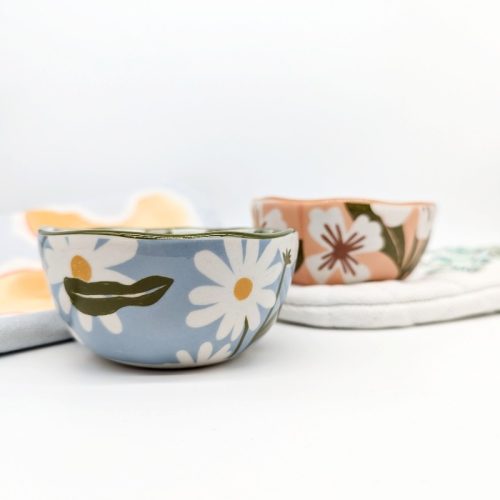 Floral Ceramic Dish Bowl