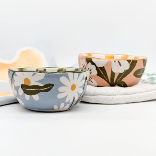 Floral Ceramic Dish Bowl