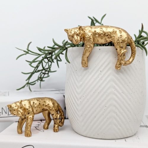 Golden Leopard Pot Hanger Sitter