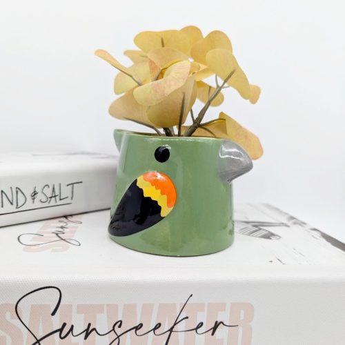 Green Bird Ceramic Planter Pot