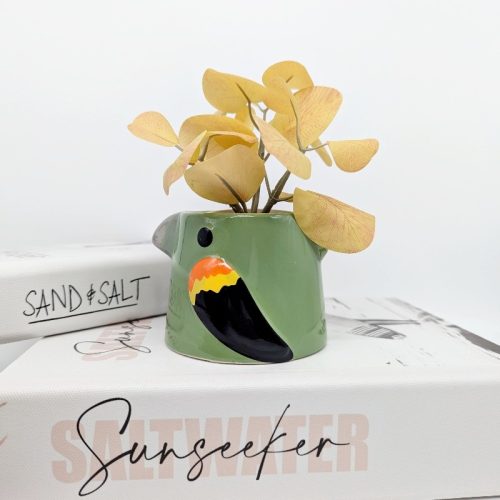 Green Bird Ceramic Planter Pot