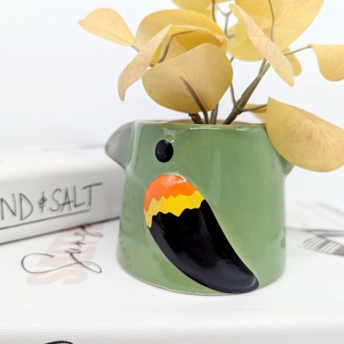 Green Bird Ceramic Planter Pot