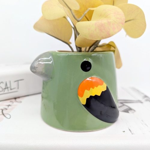 Green Bird Ceramic Planter Pot