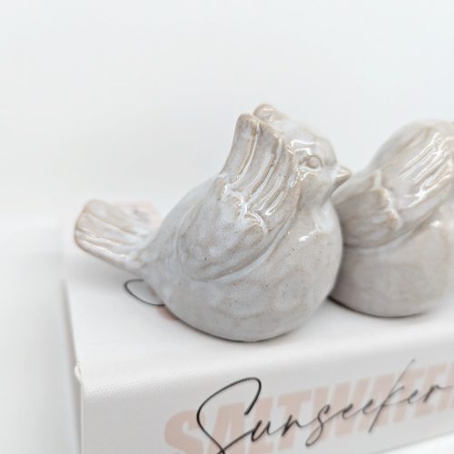 No Evil Hear See Speak Ceramic Bird Figurine Set