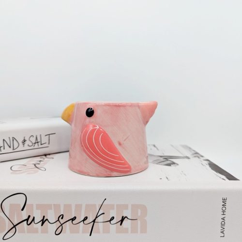 Pink Bird Ceramic Planter Pot