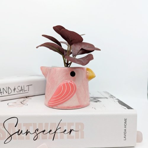 Pink Bird Ceramic Planter Pot