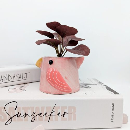 Pink Bird Ceramic Planter Pot