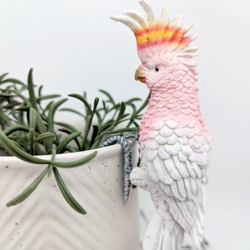 Pink Major Mitchell Cockatoo Bird Pot Sitter