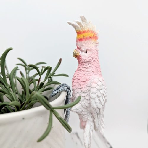 Pink Major Mitchell Cockatoo Bird Pot Sitter