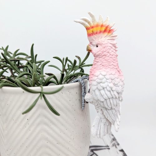 Pink Major Mitchell Cockatoo Bird Pot Sitter