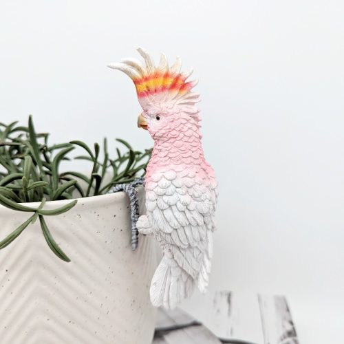 Pink Major Mitchell Cockatoo Bird Pot Sitter