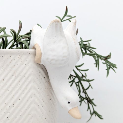 White Duck Pot Hanger Sitter