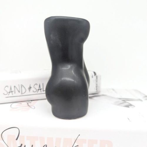 Matte Black Girl Torso Figure Vase