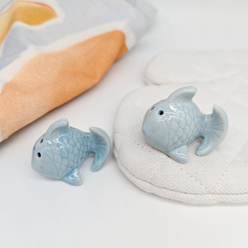 Blue Fish Salt Pepper Shaker Set