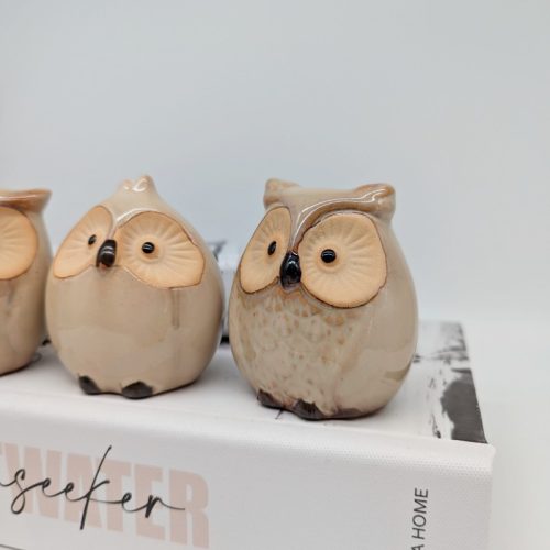 Ceramic Owl Figurine - Set of 3