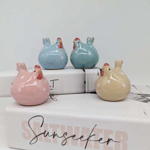 Colourful Chicken Figurine - Set of 4