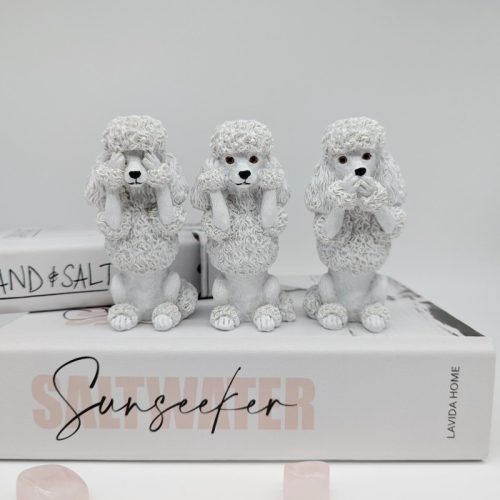 No Evil See Hear Speak Poodle Dog Figurine