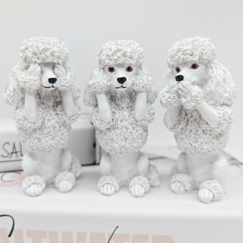 No Evil See Hear Speak Poodle Dog Figurine