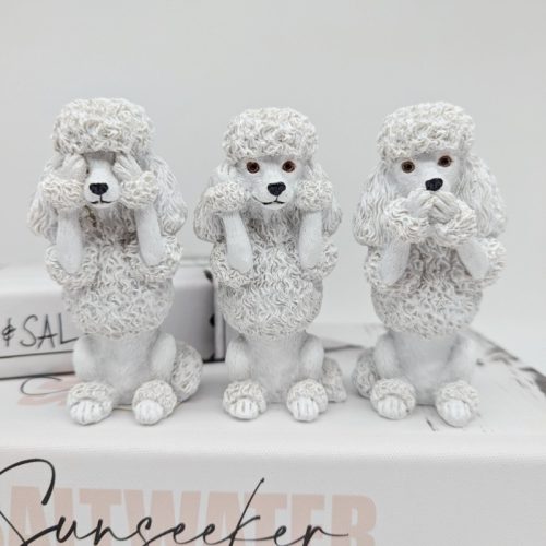 No Evil See Hear Speak Poodle Dog Figurine