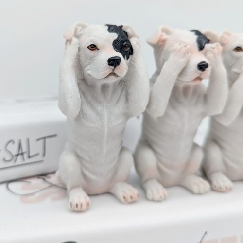 No Evil See Hear Speak Staffy Dog Figurine