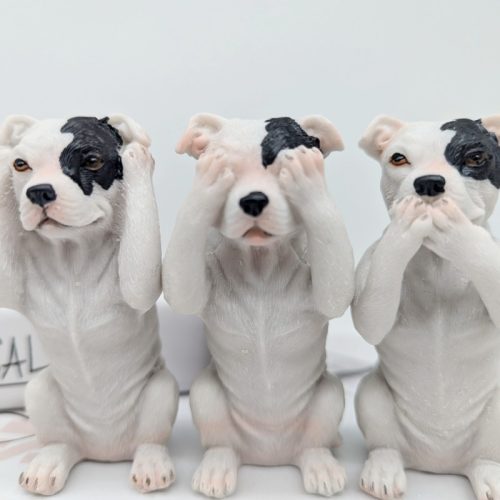 No Evil See Hear Speak Staffy Dog Figurine