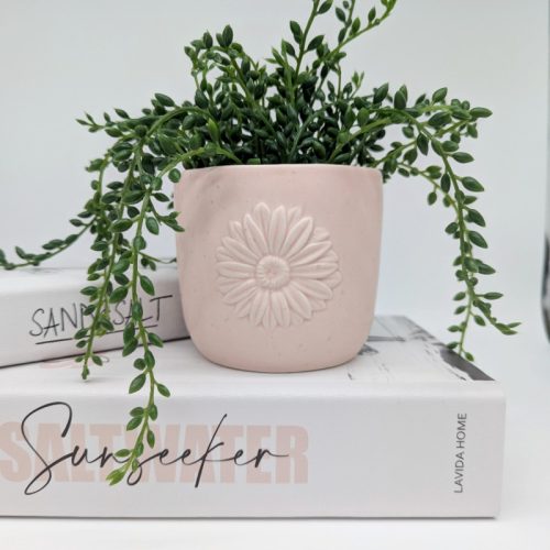 Pink Daisy Flower Planter Pot