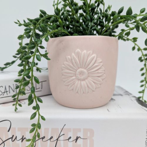 Pink Daisy Flower Planter Pot