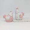 Pink White Chicken Salt Pepper Shaker Set