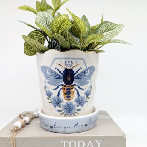 Bee Planter Pot with Love You Mum Saucer