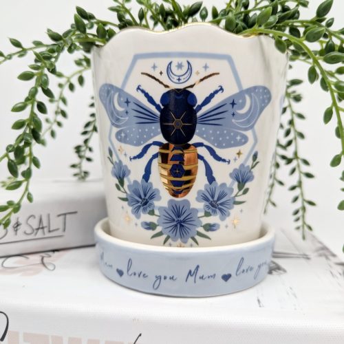 Bee Planter Pot with Love You Mum Saucer