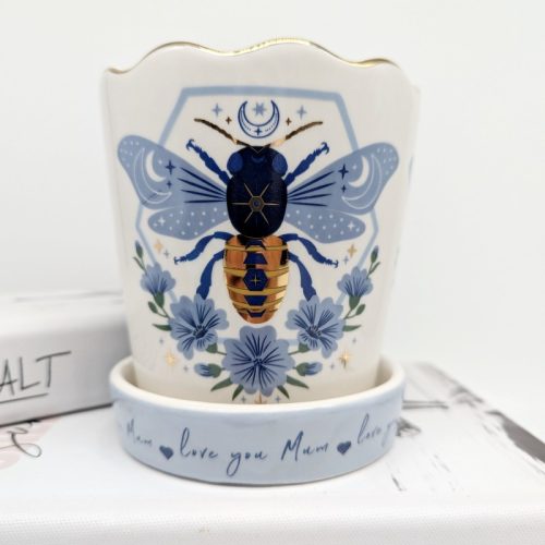 Bee Planter Pot with Love You Mum Saucer