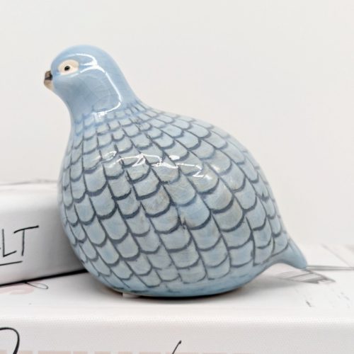 Blue Guinea Quail Ceramic Figurine