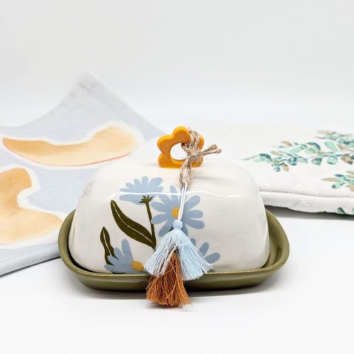 Floral Ceramic Butter Dish