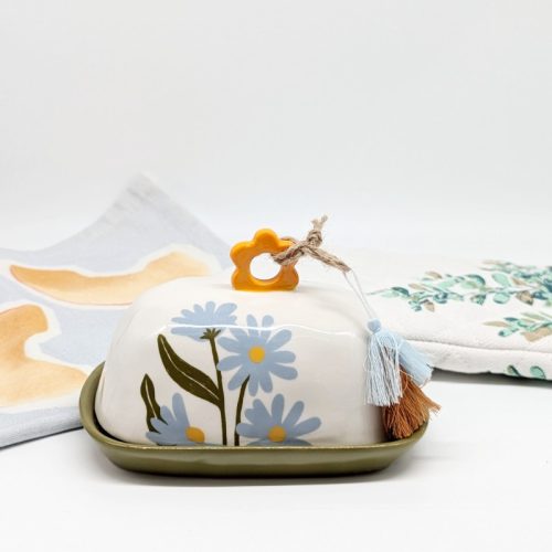 Floral Ceramic Butter Dish