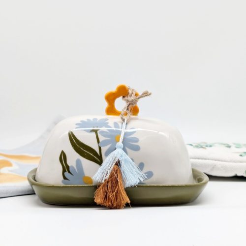 Floral Ceramic Butter Dish