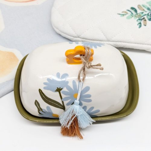 Floral Ceramic Butter Dish