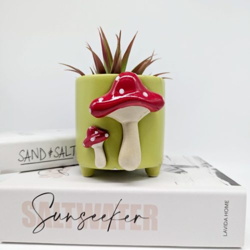 Green Mushroom Planter Pot