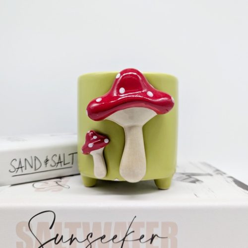 Green Mushroom Planter Pot