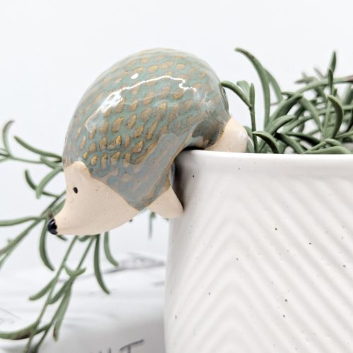 Grey Hedgehog Pot Hanger Sitter